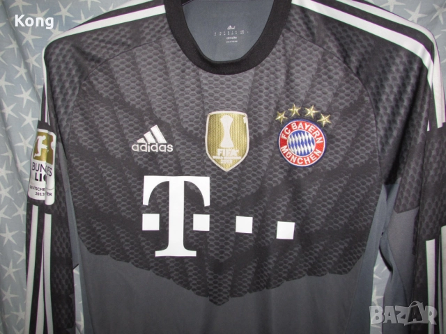 винтидж фланелка BAYERN MUNICH дълъг ръкав climalite 2014-15 Neuer футболна тениска Adidas 