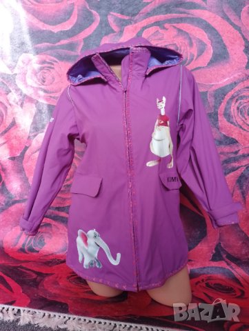 Лилаво детско яке с апликации на животни и поларен хастар  , снимка 4 - Детски якета и елеци - 41391327