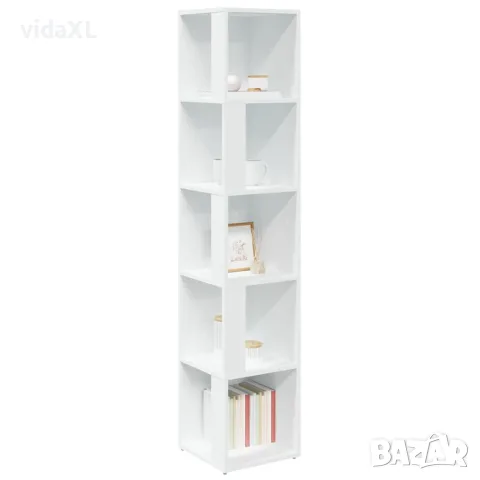 vidaXL Ъглов шкаф, бял, 33x33x164,5 см, инженерно дърво, снимка 6 - Шкафове - 56147850