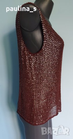 Два различни броя / Потник тип туника с пайети "Selected femme" и / вискозна коприна , снимка 5 - Туники - 41840686