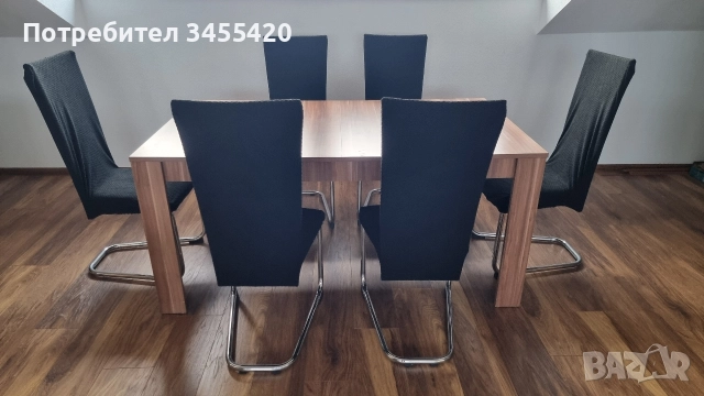 трапезна маса ( разтегаема)+6 стола 