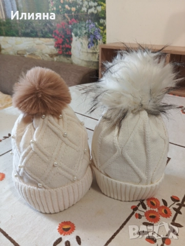 Дамски зимни шапки, снимка 9 - Шапки - 52262411