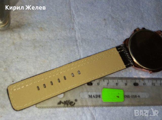 КРАСИВ СТИЛЕН КВАРЦОВ МЪЖКИ РЪЧЕН ЧАСОВНИК с КАИШКА - РАБОТЕЩ 14660, снимка 5 - Мъжки - 42142946
