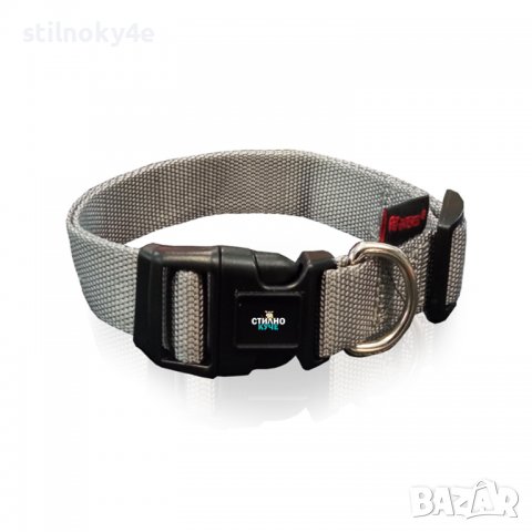 Нашийник за куче в сив цвят Нашийници за кучета Кучешки нашийник Кучешки нашийници, снимка 1
