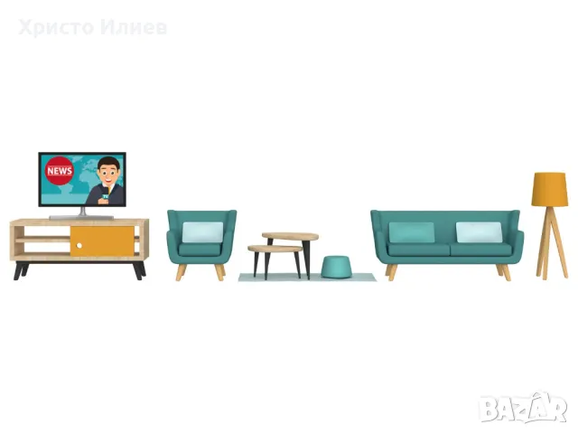 Мебели за къща за кукли дървена къща Дневна Playtive 15 части, снимка 2 - Кукли - 49527505