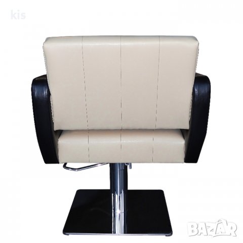 Нов фризьорски стол с ергономичен дизайн М403 - черен и крем бял, снимка 4 - Фризьорски столове - 39252228