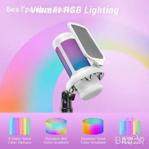 Нов Геймърски USB Микрофон TONOR TC310 с Регулируемо RGB Осветление, снимка 3 - Друга електроника - 50033649