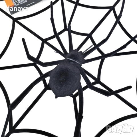 6156 Украса за Хелоуин Велурена паяжина с паяк, 30 см, снимка 2 - Декорация за дома - 51831236