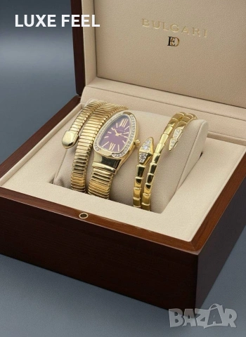 BVLGARI 💎Часовник + Гривна  , снимка 3 - Дамски - 53287797