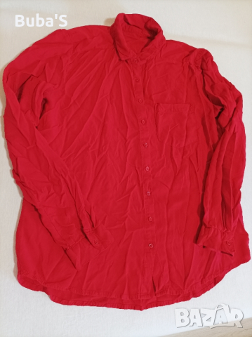 Дамска червена риза С-М размер , снимка 2 - Ризи - 44779117