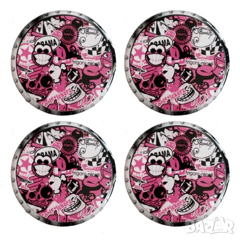 капачки за джанти шарени 60мм анимация 4 броя комплект , снимка 4 - Аксесоари и консумативи - 41502257