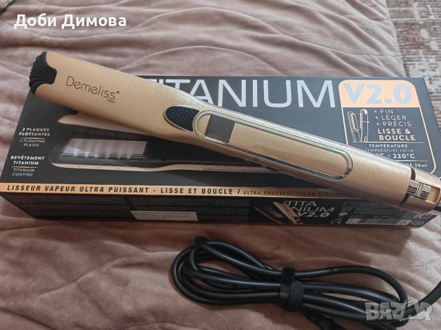 Преса за коса Demeliss Titanium V2.0, снимка 4 - Преси за коса - 53769301