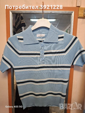 Блузка с яка, снимка 3 - Тениски - 53592978