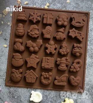 25 Коледен микс много коледни фигурки силиконов молд форма за шоколадови бонбони гипс фондан шоколад