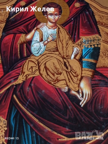 Икона БОГОРОДИЦА на ТРОНА с младенеца Исус 51318, снимка 4 - Икони - 51734180