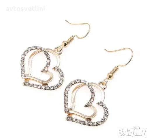 Луксозен 3-частен комплект бижута във форма на сърце, снимка 6 - Колиета, медальони, синджири - 48044928