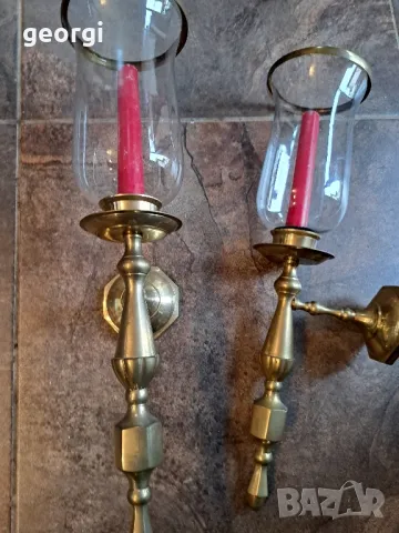 два масивни бронзови свещника за стена 7/2, снимка 16 - Декорация за дома - 49778938