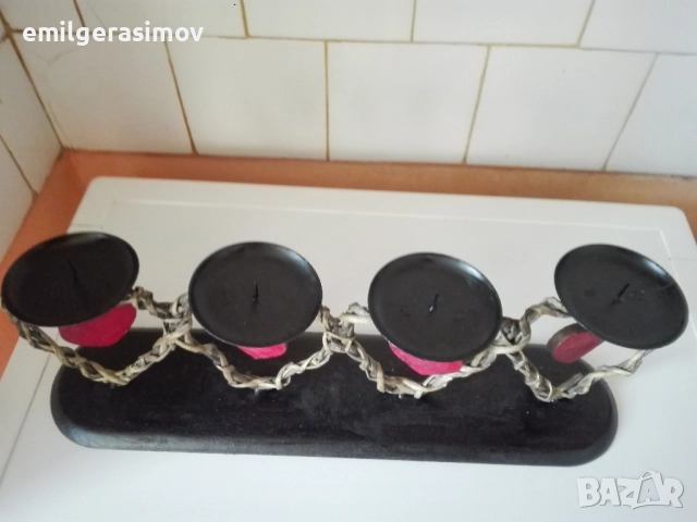 Свещник ковано желязо - четири броя., снимка 11 - Антикварни и старинни предмети - 31360489