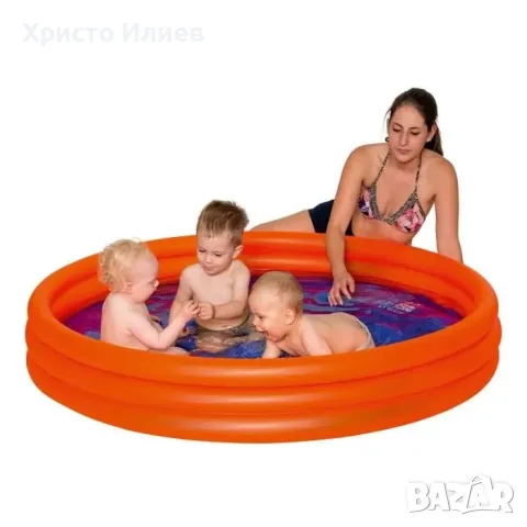 Надуваем басейн с три ринга Зелен Червен Син 3 цвята
