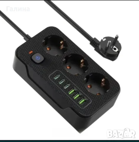 Разклонотел с 3 контакта, 3 usb A и 3 usb C, снимка 3 - Други - 50214375