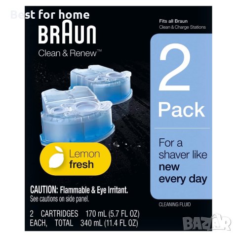 Braun Clean & Renew 2 касети,резервни пълнители за почистваща станция с аромат Lemon Fresh, снимка 2 - Други - 41612610