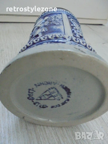 № 8185 стара порцеланова халба - GERZ  - с метален капак  , снимка 4 - Други ценни предмети - 51369359