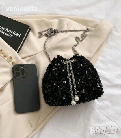 НОВА чанта с пайети , снимка 3 - Чанти - 53573314