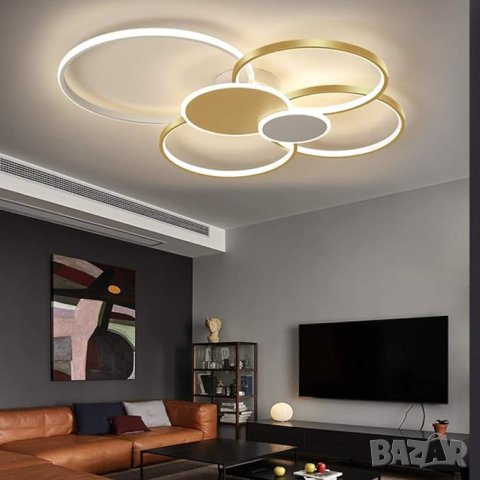 Лед полилей с дистанционно в златен, снимка 4 - Лед осветление - 37229690