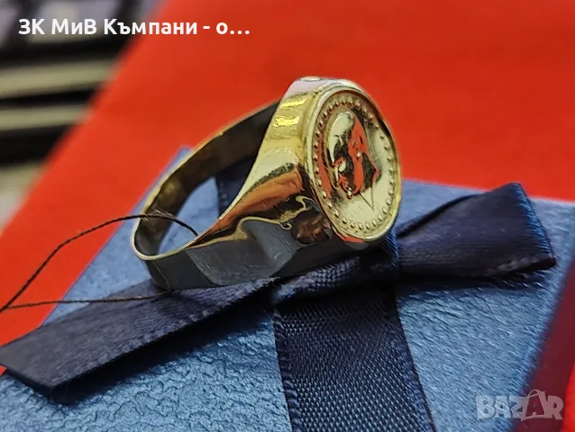 Златен пръстен 14 карата 78евро за грам 73размер /4.1гр , снимка 4 - Пръстени - 55900157
