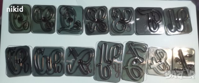 сет Главни Латиница азбука букви ръкописни плочки печат печати резци фондан тесто декор пластмасови, снимка 3 - Форми - 39070105