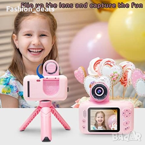 Нов Цифров Детски фотоапарат за деца момичета 1080P HD видеокамера 3-12 години, снимка 3 - Други - 41385758