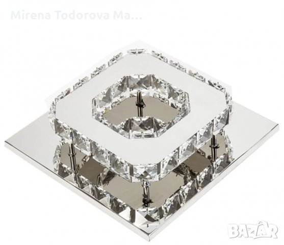        LED таванна светлина, квадратна кристална лампа