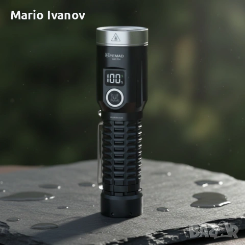 LED фенер YEMAO YM-F701 със зелен лазер - USB и дисплей, снимка 4 - Друга електроника - 53379146