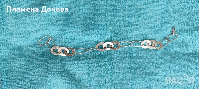 Сребърна гривна BVLGARI , снимка 2 - Гривни - 53615688