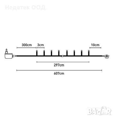 100 LED крушки, разтегателни, бял, 6,15 м , снимка 3 - Декорация за дома - 47950227