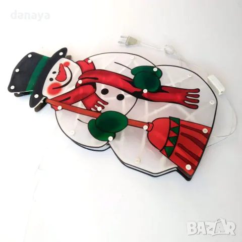 4227 Светеща коледна украса Дядо Коледа Снежен човек с LED светлини, 44 см, снимка 8 - Декорация за дома - 42683597