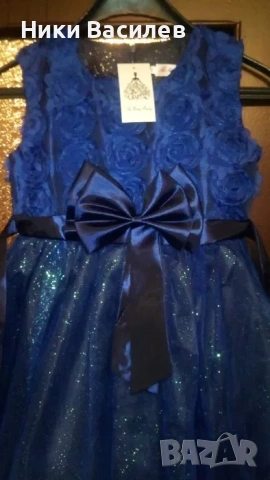 Нова Рокля Принцеса с рози и брокат 7-8 год.