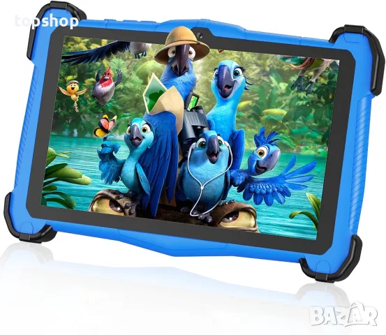 Нов детски таблет EagleSoar 7" (10GB RAM / 64GB ROM / Android 15 / Син)  