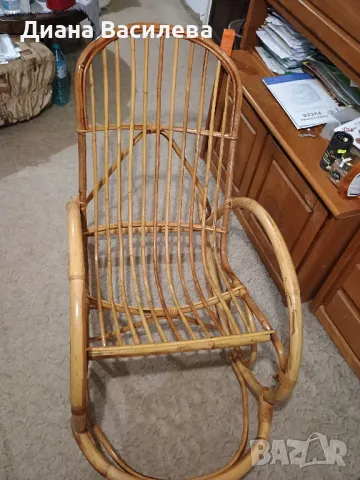 Люлеещ се стол от ратан, снимка 8 - Столове - 47490249