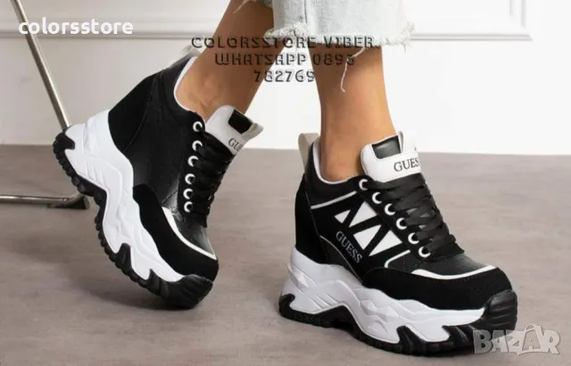 Кецове на платформа  Guess черно/бяло -VL228te