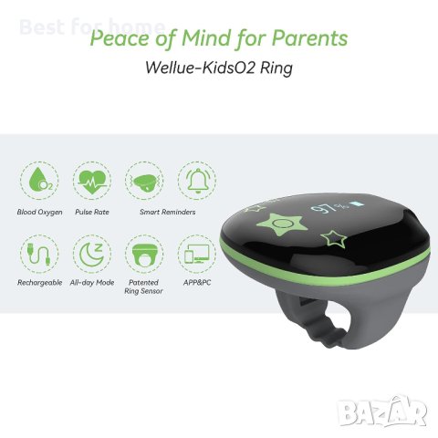 Wellue Wearable Monitor KidsO2 Ring, Детски преносим пулсоксиметър, снимка 2 - Друга електроника - 41771034