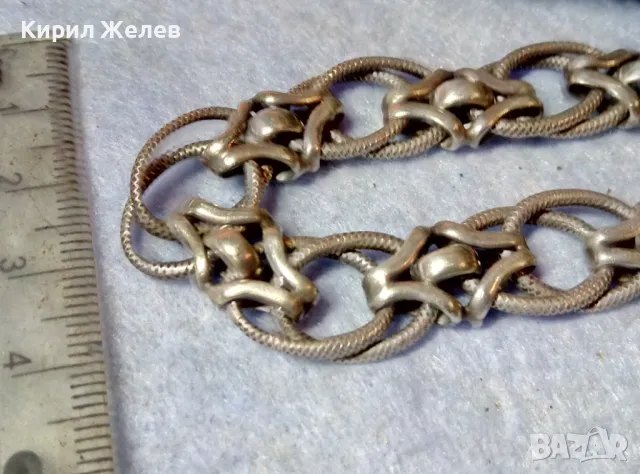 ПРЕВЪЗХОДНА ВИНТИДЖ СРЕБЪРНА ГРИВНА СРЕБРО 925 РЯДКА ПЛЕТКА МАЙСТОРСКА РЪЧНА СТАРА ИЗРАБОТКА 49303, снимка 8 - Гривни - 48480840