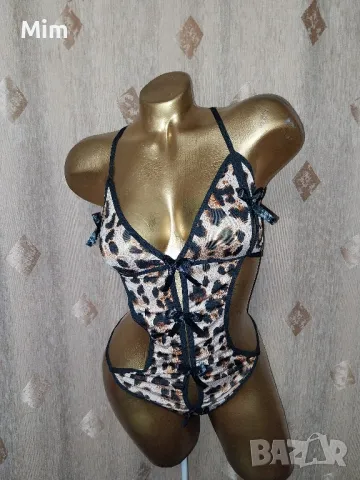 L/XL Отворено Боди анимал принт , снимка 2 - Корсети, бюстиета, топове - 48938841