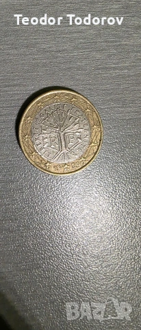 Продавам Френска монета от 1 евро, издадена през 1999 г., снимка 2 - Нумизматика и бонистика - 53700154