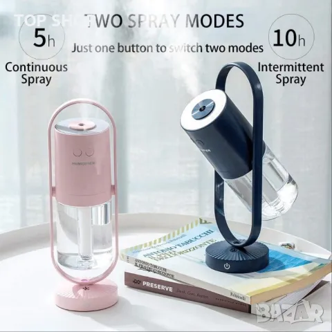 Овлажнител Magic Shadow с отрицателни йони,USB прожекционен 7цвята LED светлини,авт. изкл.,ултра тих