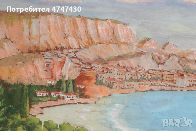 Асен Петков маслени бои Пейзаж от Балчик, снимка 3 - Картини - 53630008