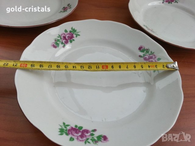 Стар български порцелан чинии плитки, снимка 4 - Антикварни и старинни предмети - 33961736