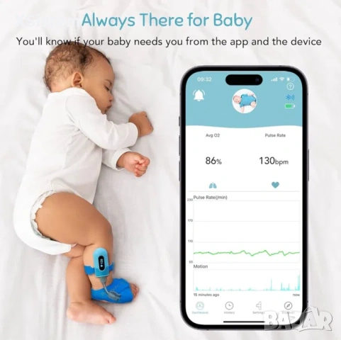 Babytone бебешки оксиметър умен чорап, снимка 6 - Други - 53226131