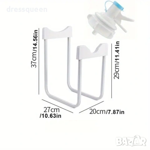 4685 Компактна настолна поставка за 19л галон – Метална конструкция в бяло, снимка 10 - Други стоки за дома - 53824429