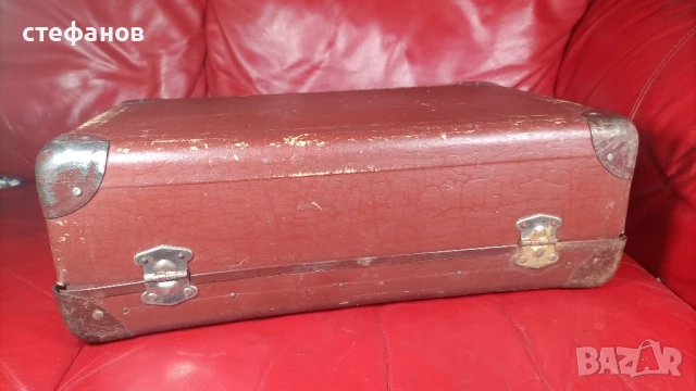 Стар български жакардов куфар, средна големина, 10.08.1959 г, ТПК Г. Дамянов, снимка 4 - Антикварни и старинни предмети - 50833490